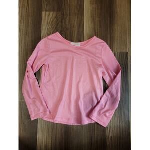 Girls Young Hearts Pink Silver Glitter Dots Long Sleeve Tee Girls Size 6